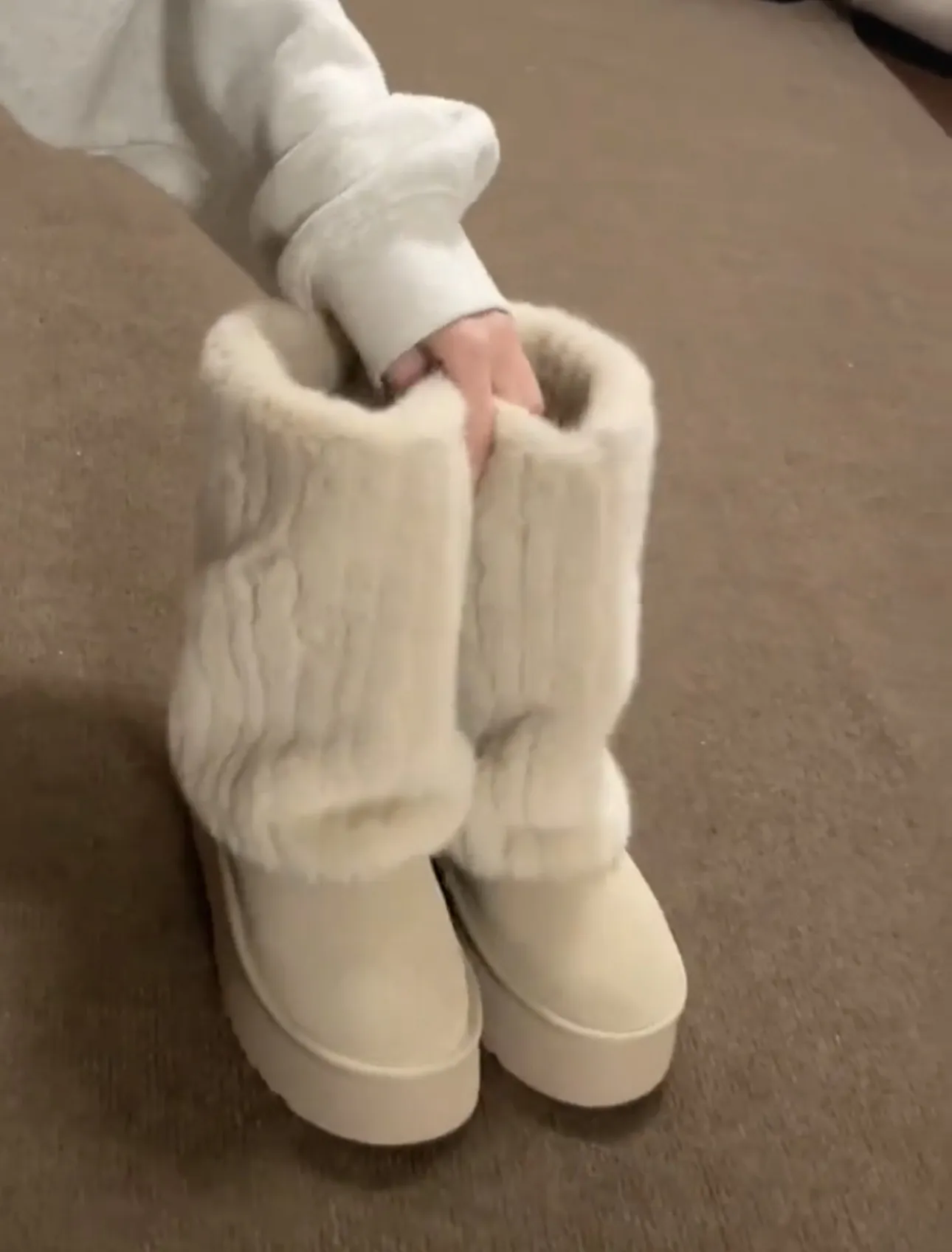Winter Damen Plateauschuhe Warm halten Mid-Calf Schneestiefel Damen Schnürer Bequem Qualität Wasserdicht atos Mujer_voghion.com