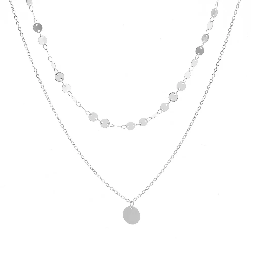 Catene FSUNION 2024 Set di collane a strati con monete e ciondolo multistrato per donne Accessori per gioielli di moda Regali_voghion.com