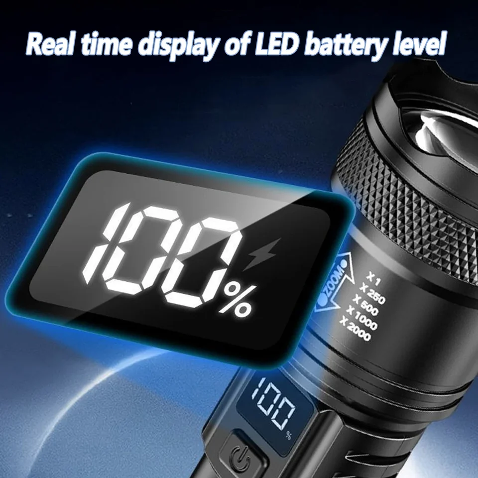 Ultra Bright Led Tactical Flashlight Rechargeable Long Range Torch_voghion.com
