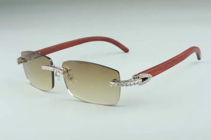 Occhiali da sole alla moda Montature per occhiali da sole con diamanti infiniti 3524012 con gambe in legno e lenti da 56 mm_voghion.com