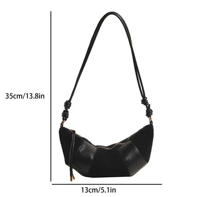 Női Vintage Félhold Crossbody Táska Kis Válltáska Hosszú Pánttal C241217_voghion.com
