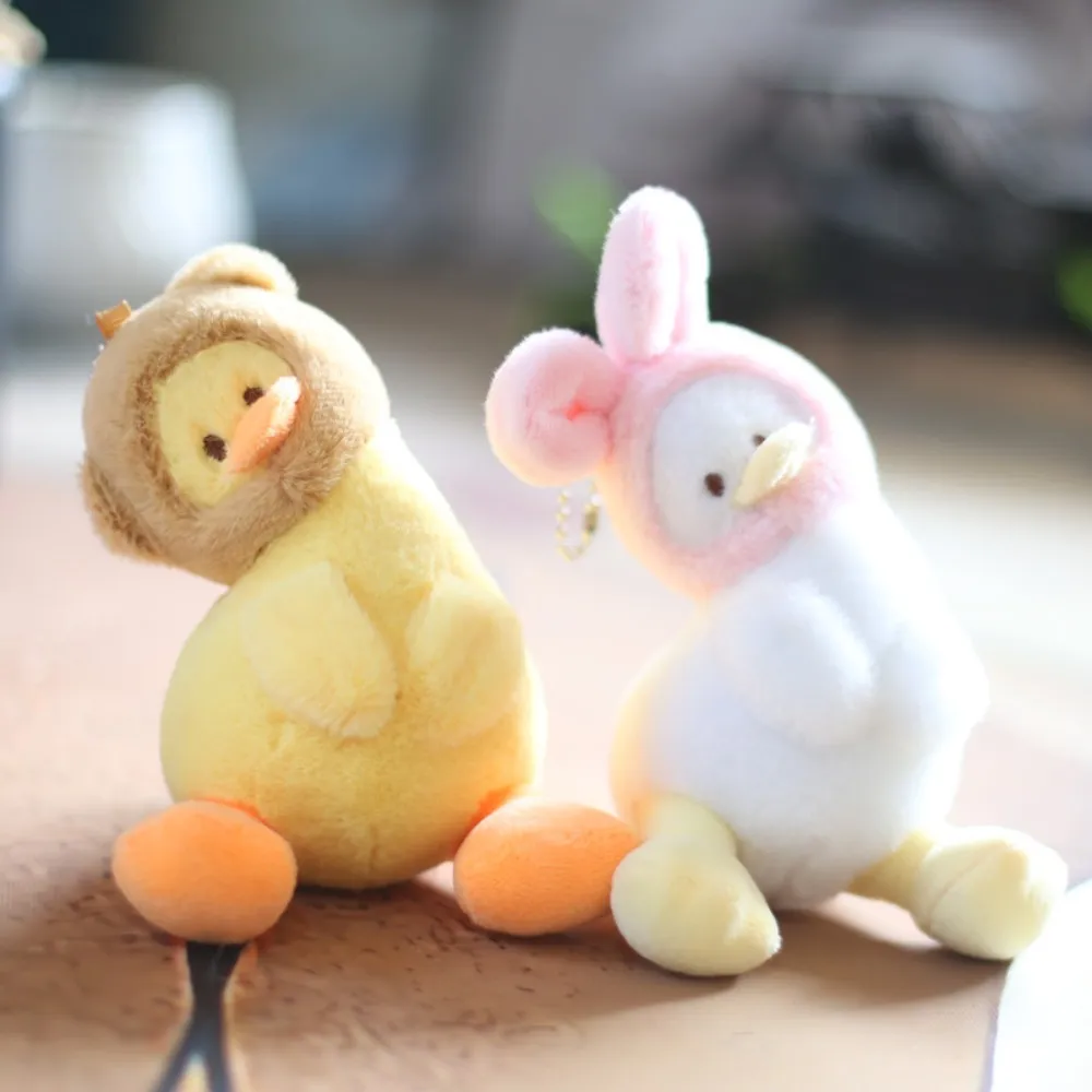 Fashion Stuffed Plush Cartoon Yellow Keychain Animals Soft Duck Creative Cute School Bag Pendant_voghion.com