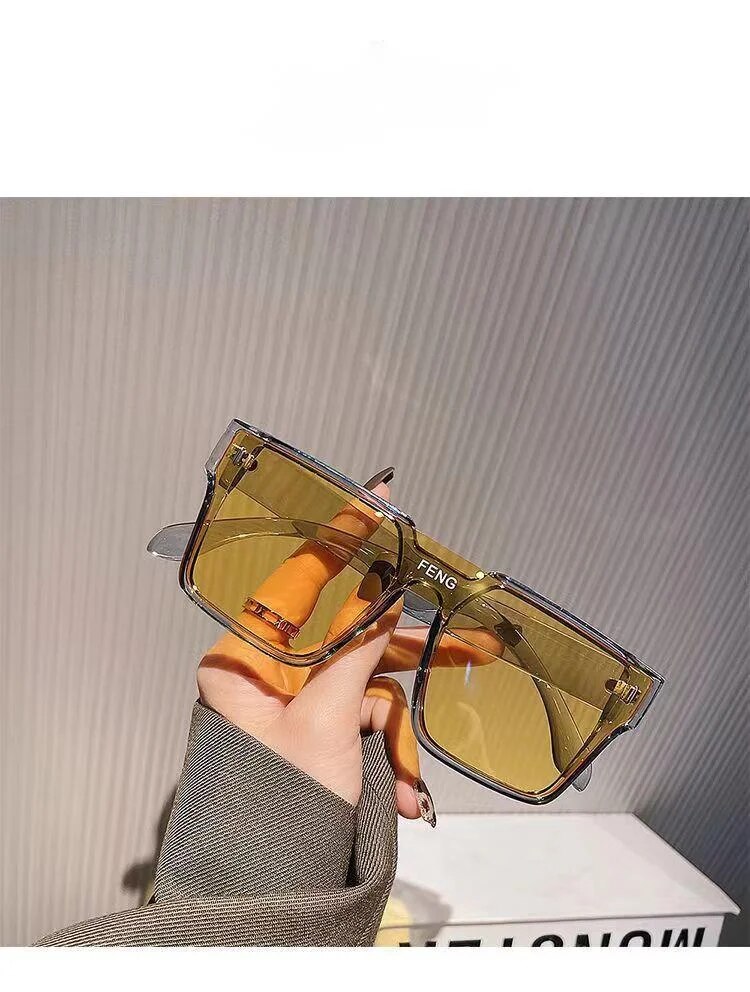 2024 New Personalized Sunglasses with The Same Style of Integrated Large Frame Sunglasses, Trendy Street Photo Sunglasses for Men and Women_voghion.com