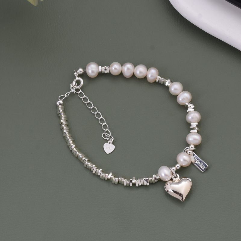 Braccialetto di perle Danshui, edizione coreana consigliata, Little Sweet Potato 2024, argento spezzato, amore fatto a mano_voghion.com