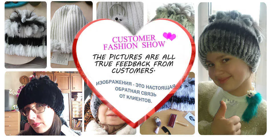 Knitted Rabbit Fur Hat For Women Winter Warm Fedora Style Cap_voghion.com