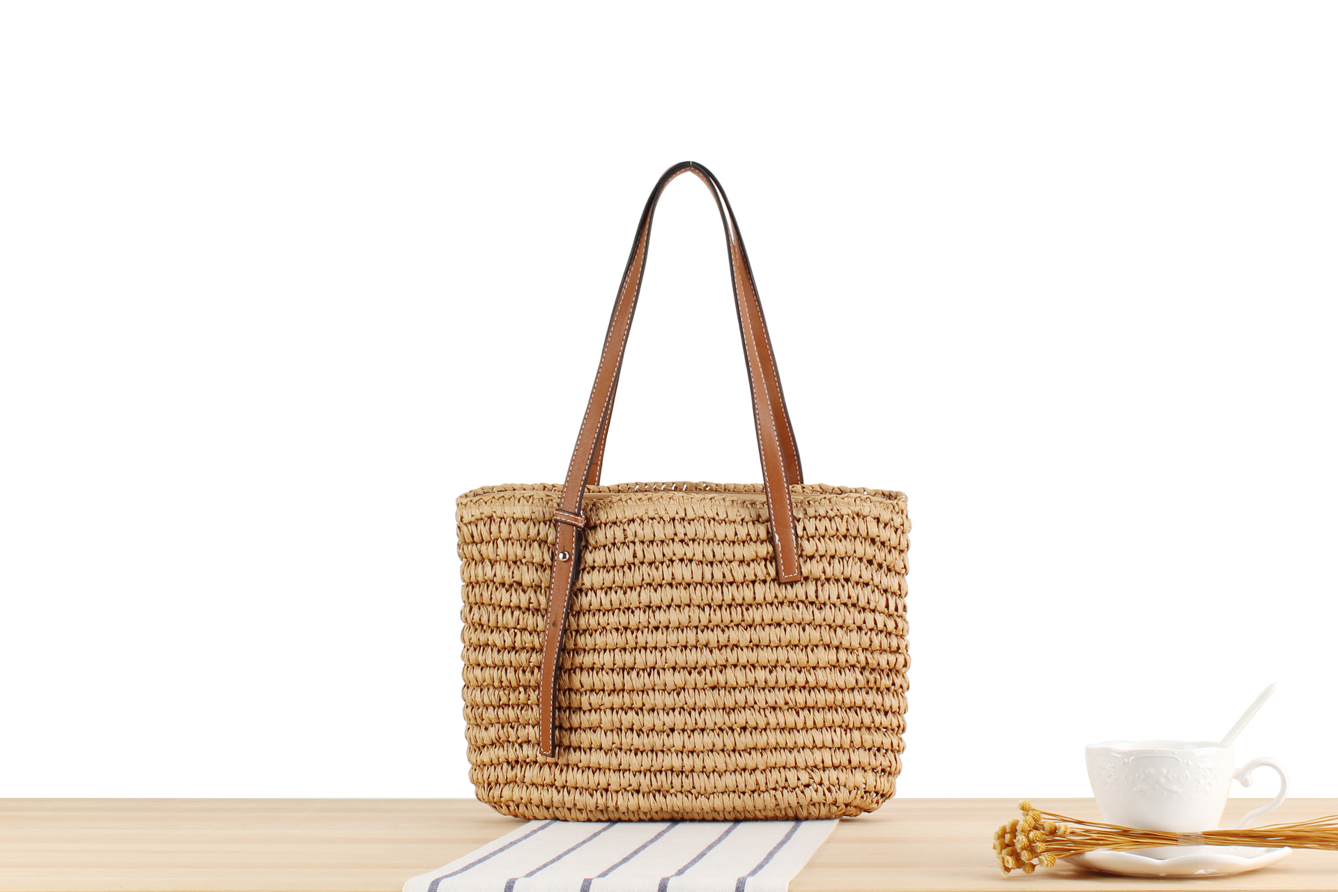 Damen Stroh Schultertasche Im Pastoralstil Für Den Strand_voghion.com