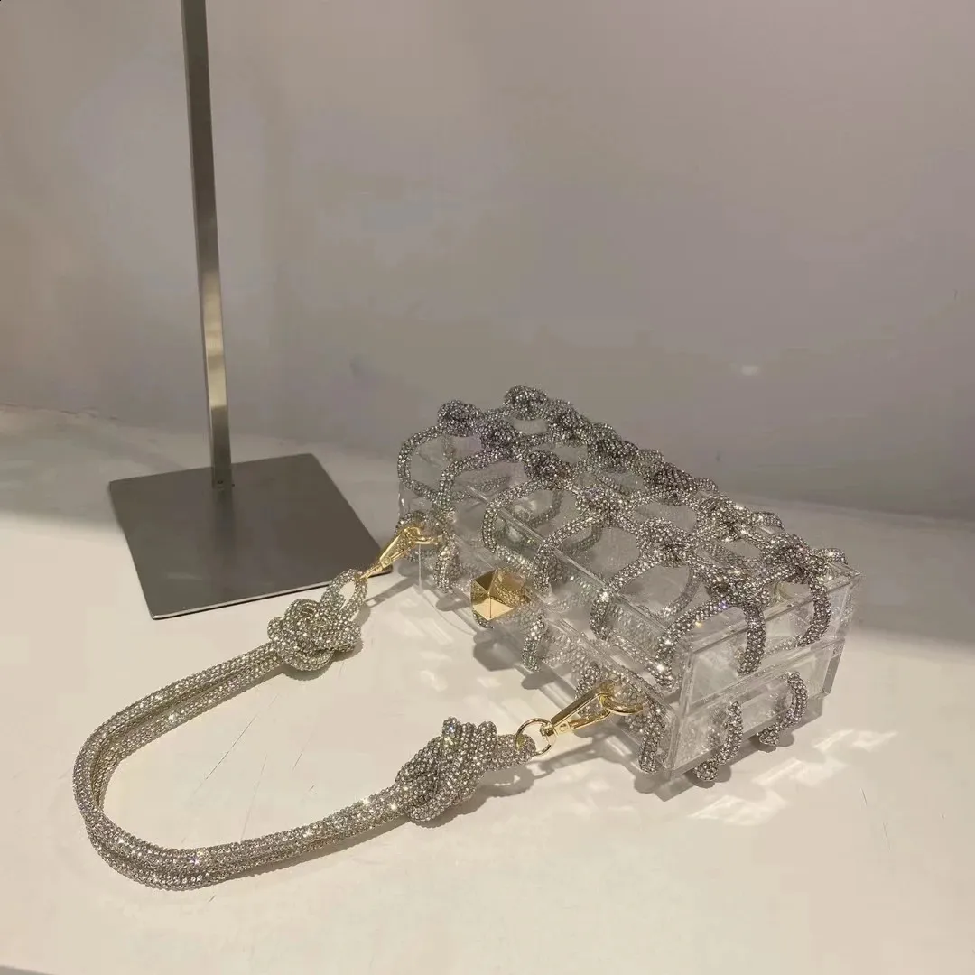 20 Colors Dia Clear Acrylic Box Evening Clutch Bags Women Woven Knotted Rope Rhie Purse And Handbags 240725_voghion.com