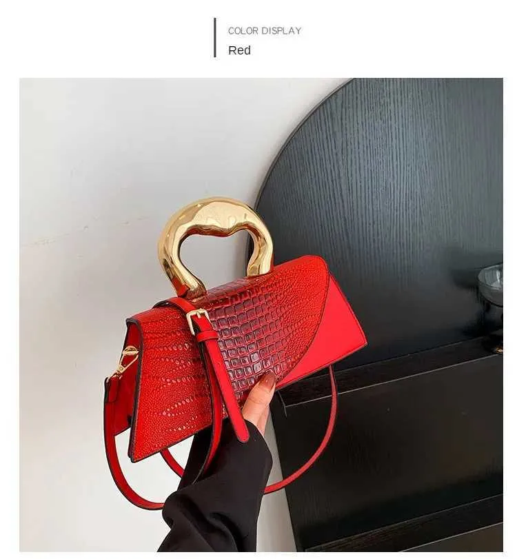 Solid Alligator Pattern Shoulder Bag For Women Designer Style_voghion.com