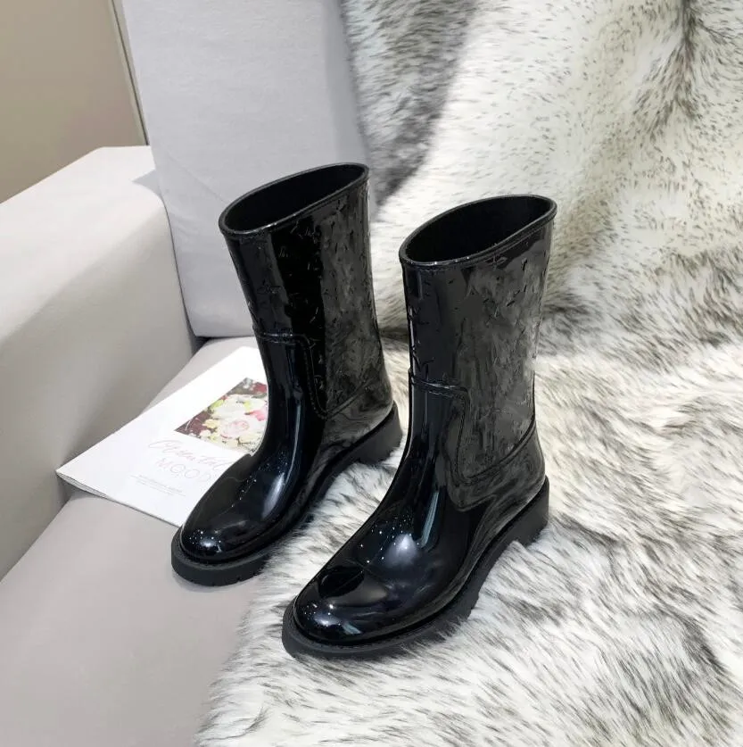 yeni Uzun Yağmur Botu Kadın Ayak Bileği Yağmur Botları Bayan Parlak Welgton Uzun Moda Diz Botları Hızlı Teslimat_voghion.com