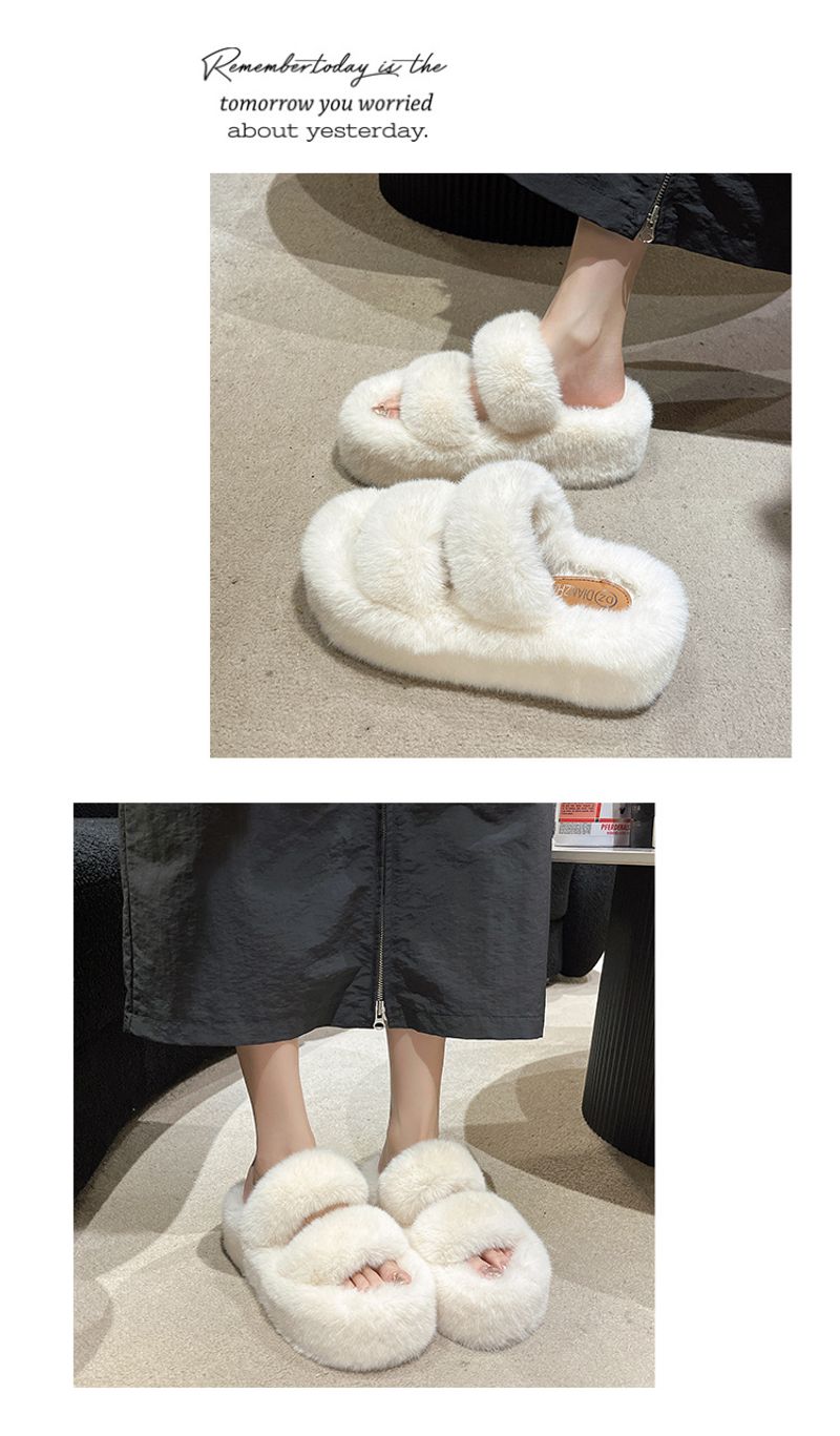 Women's 7cm thick soled to wear as outerwear new autumn and winter height enhancing furry cotton slippers for women_voghion.com