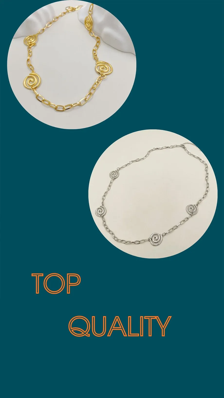 Chaînes YVE Mode Vintage Tempérament Collier En Acier Inoxydable Plaqué Or 14K Spirale ing Hip Hop Tendance Chaîne De Pull_voghion.com