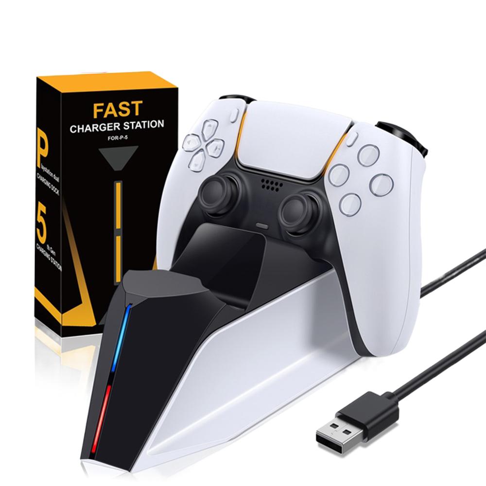 Carregador para controle sem fio Sony PlayStation5 Tipo-C USB Dual Fast Charging Cradle Dock Station para PS5 Joystick Gamepads_voghion.com