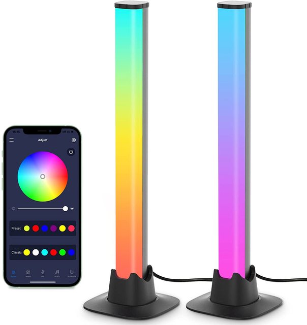 Nutikad RGB LED-valgustid Öövalgusti Bluetooth-rakendusega Juhtige muusikarütmi tuled Taustvalgus mänguteleri jaoks, ruumi dekoratsioonilamp_voghion.com