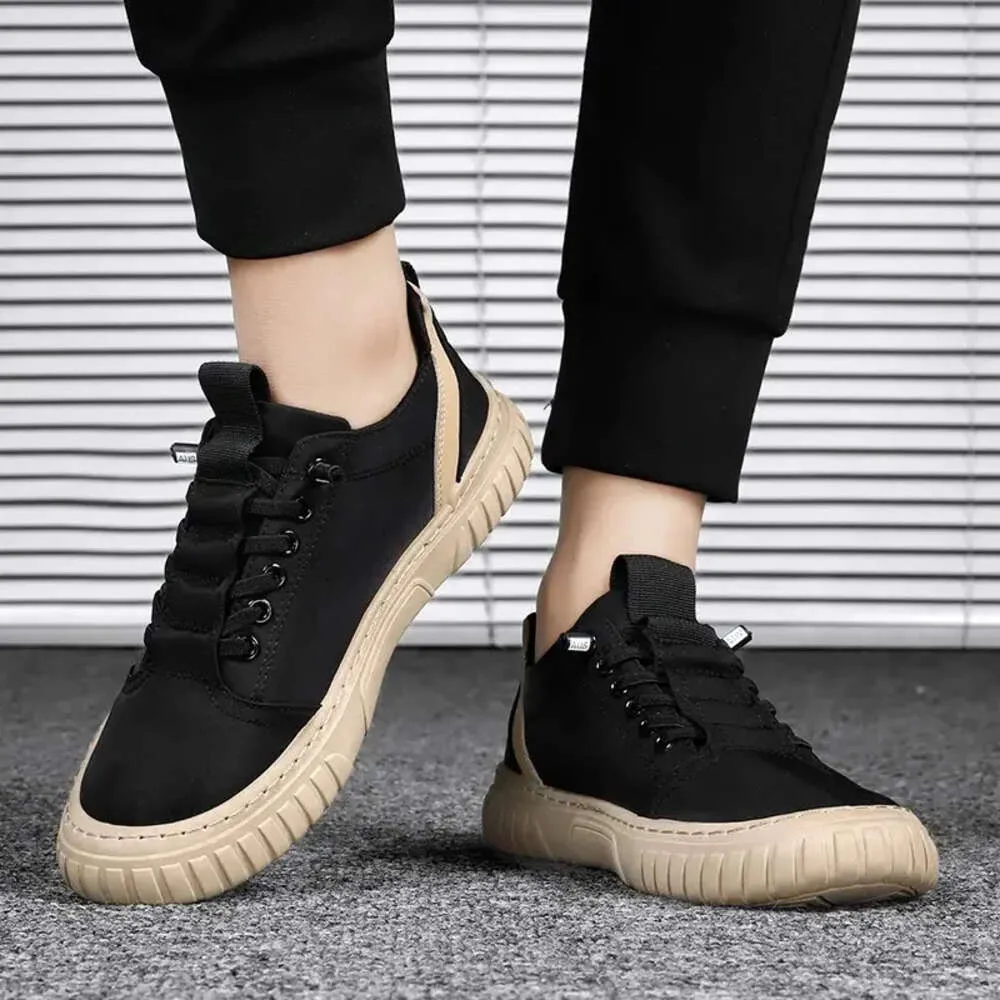 Baskets respirantes noires pour hommes, chaussures décontractées, mode conduite, marche, tennis, skate, plates, Atillas Man Lhshoe_voghion.com