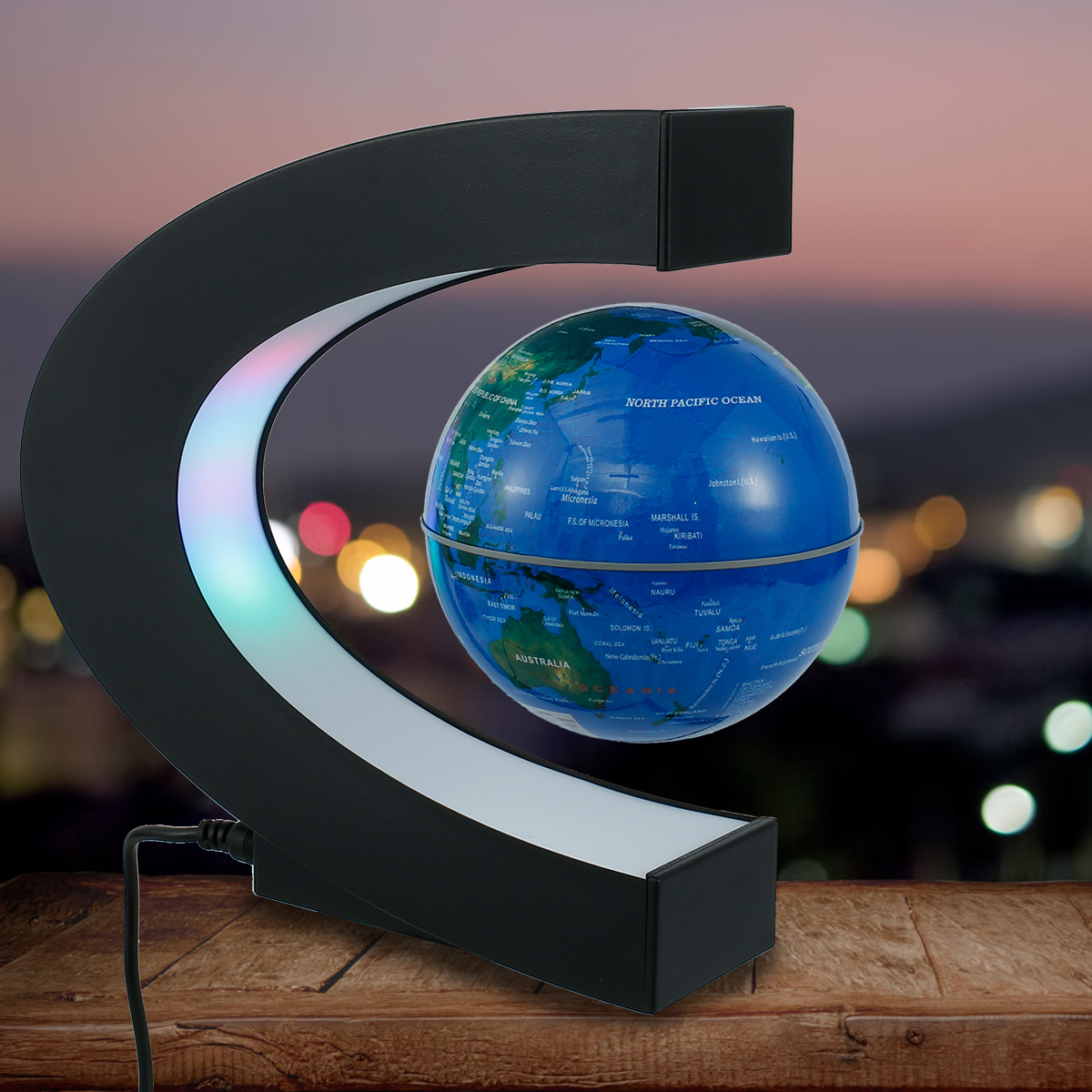 Levitating Lamp Magnetic Levitation Globe LED World Floating Lamp Rotating Globe Lights Bedside Lights Novelty Christmas Gifts_voghion.com