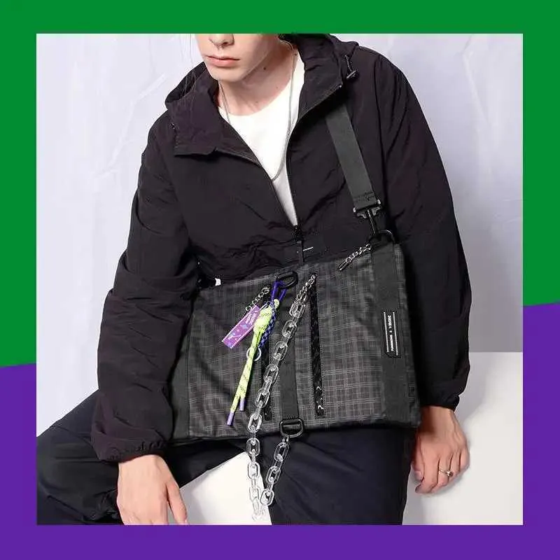 Kingsons Messenger Shoulder Crossbody Bag Waterproof Plaid Casual_voghion.com