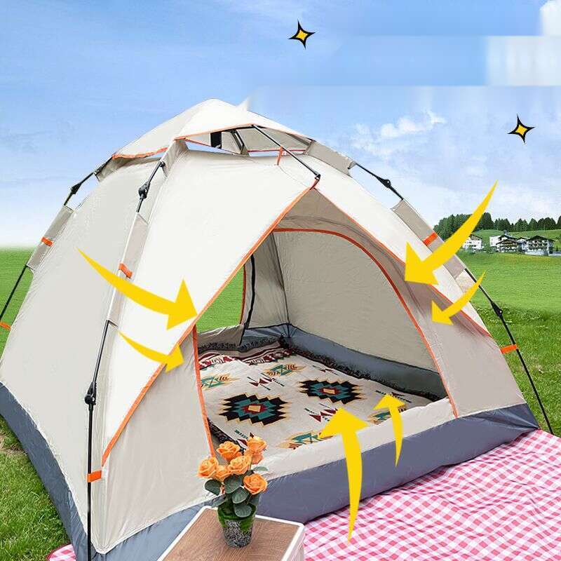 【 Samling af 5033 】 Foldbart bærbart fuldt automatisk hurtigtåbnende telt 3-4 personer selvkørende tur udendørs camping_voghion.com