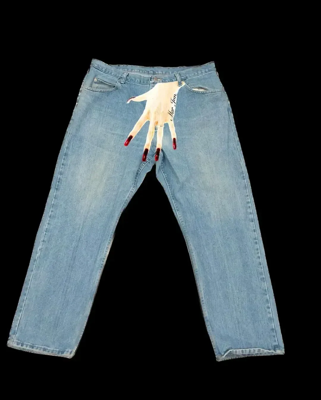 Jeans da uomo Y2k Gothic Hip Hop Palm Print Baggy Haruku Moda Uomo Donna Streetwear Pantaloni in denim a vita alta Vintage_voghion.com