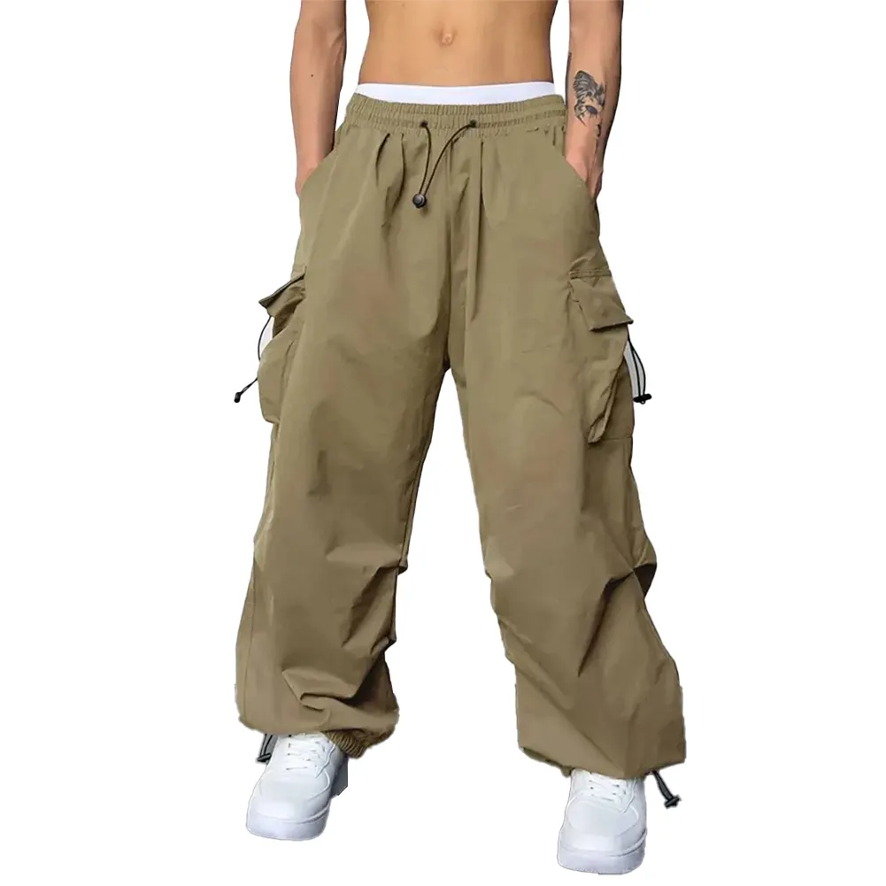 Herrenhose Männer Streetwear Vintage Y2k Hip Hop Wide Bein Jogger Baggy Casual Jogginghose Klassische Übergroße Fracht Fallschirm_voghion.com