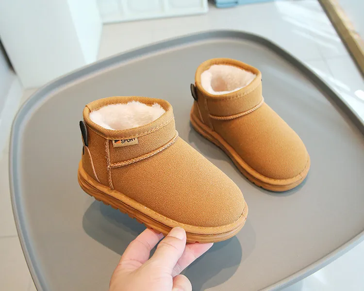 Fashion Children Casual Girls Boys Snow Warm Kids Boots Boy Winter Cashmere Cotton Shoes Sneakers_voghion.com