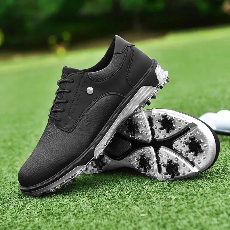 Αδιάβροχα παπούτσια Golfer Sport Man Ankle Golf Sneaker Είδη παπουτσιών γκολφ Παπούτσια γκολφ Αντιολισθητικά άνετα παπούτσια για περπάτημα μαύρο 240_voghion.com