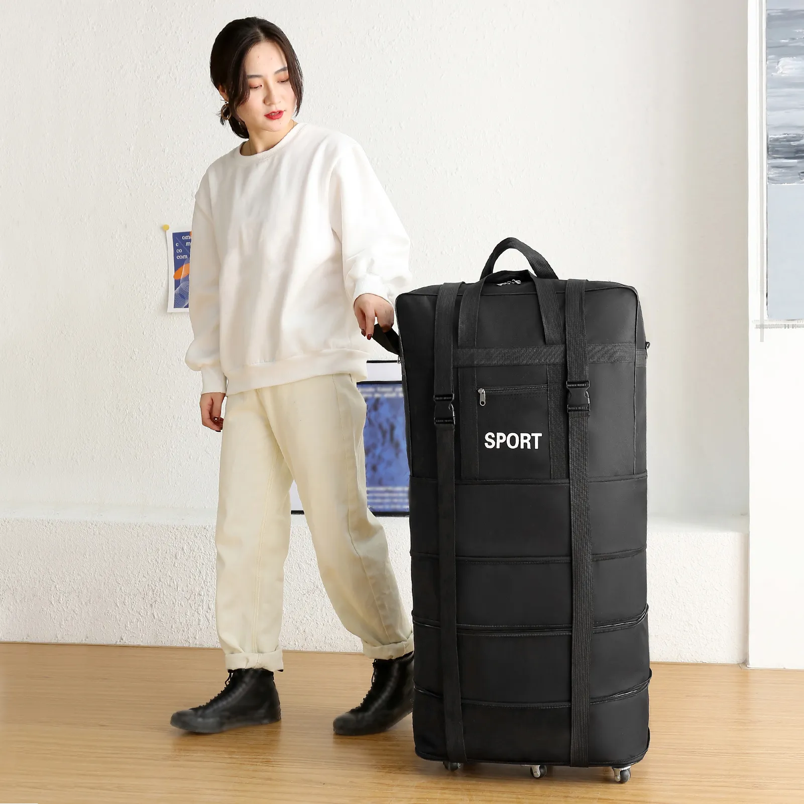 Expandable Suitcase Foldable High Quality Rolling For Travel Business Large Capacity Lage Storage Bag_voghion.com