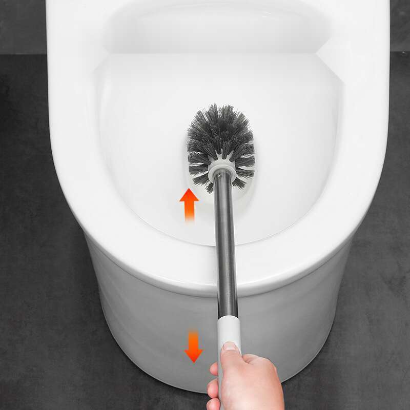 WC háztartási holt sarkok nélküli hosszú fogantyús fali tisztítókészlet kör alakú talpú WC-kefe műtárgy_voghion.com