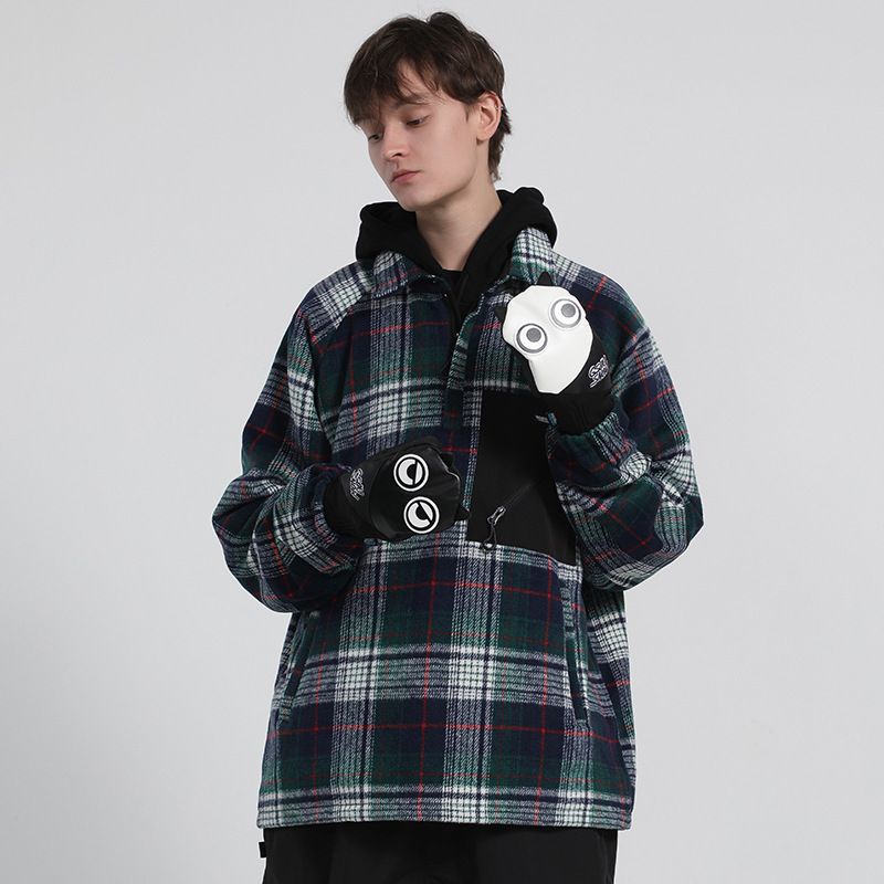 New winter wear men's snowboard double board warm plaid shirt women's ski hoodie couple_voghion.com