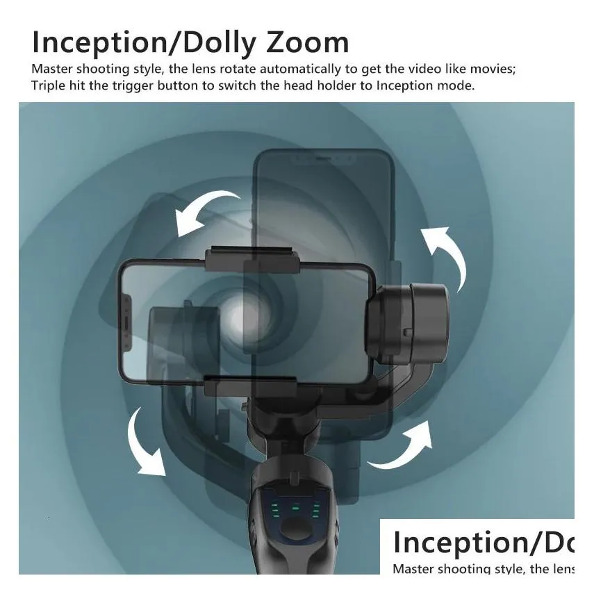 F8 Handheld 3Axis Gimbal Phone Holder Anti Shake Video Record Stabilizer For Cellphone Smartphone 241220 Drop Delivery_voghion.com