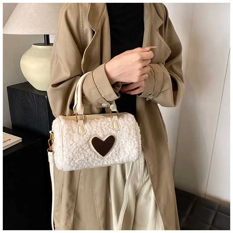 Pluche handtas dames winter warm zachte schoudertas crossbody tas_voghion.com