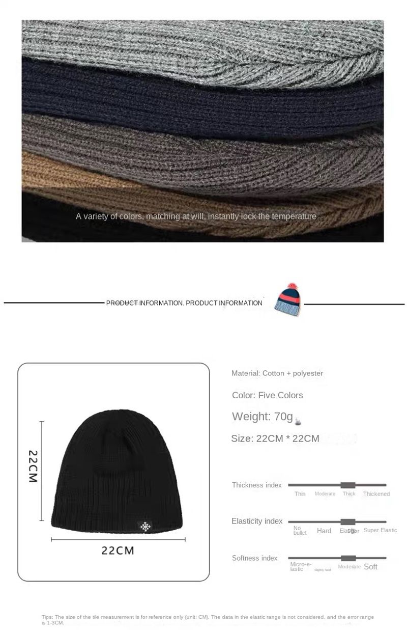 Unisex-Mütze mit Fleece-Innenfutter, dicke, warme Ohrenschützer, geschlossene Zehenpartie, gestrickte Herrenmütze, neue winddichte, kältebeständige Wollmütze_voghion.com