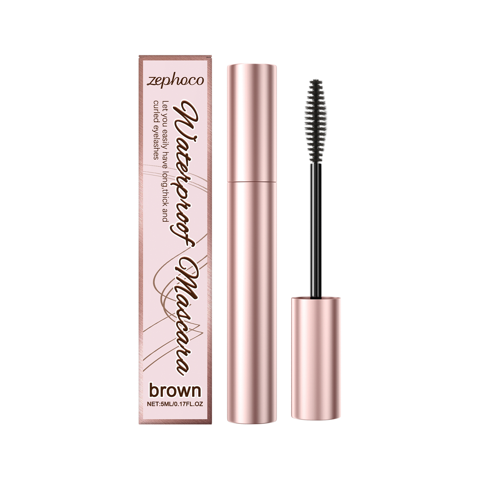 Zephoco Brown Curl Mascara Natuurlijke look Langdurige, veegvaste, dagelijkse, voedende formule_voghion.com