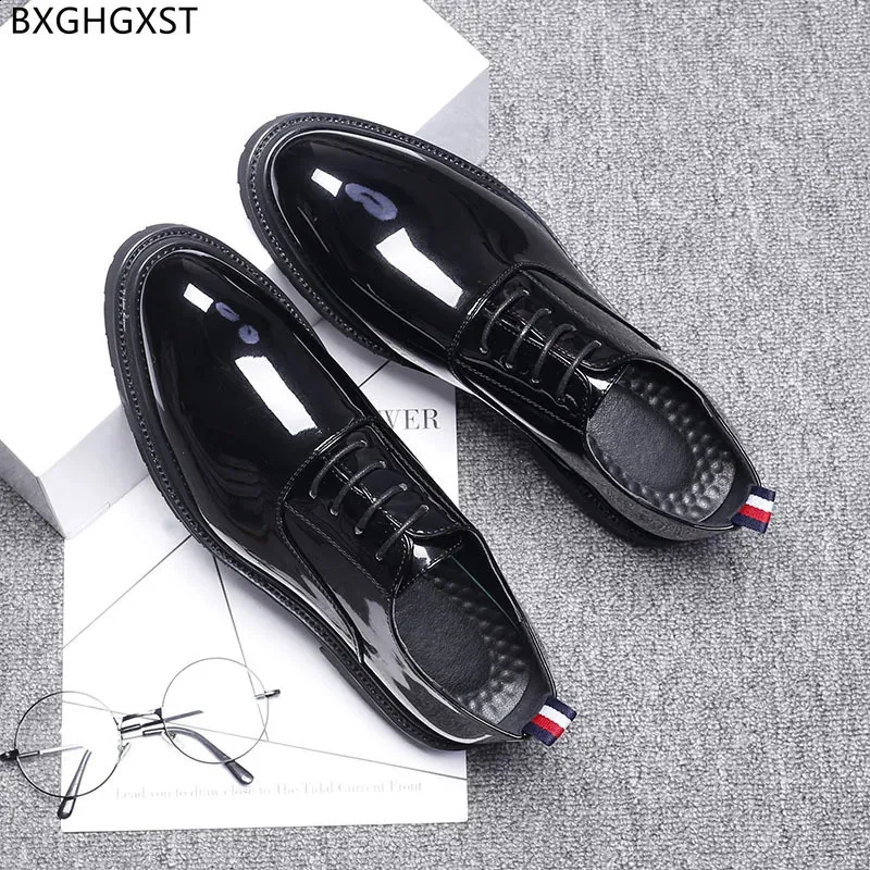Chaussures habillées italiennes Oxford en cuir verni pour hommes, chaussures de bureau formelles Chaussure Homme atos Hombre 240911_voghion.com