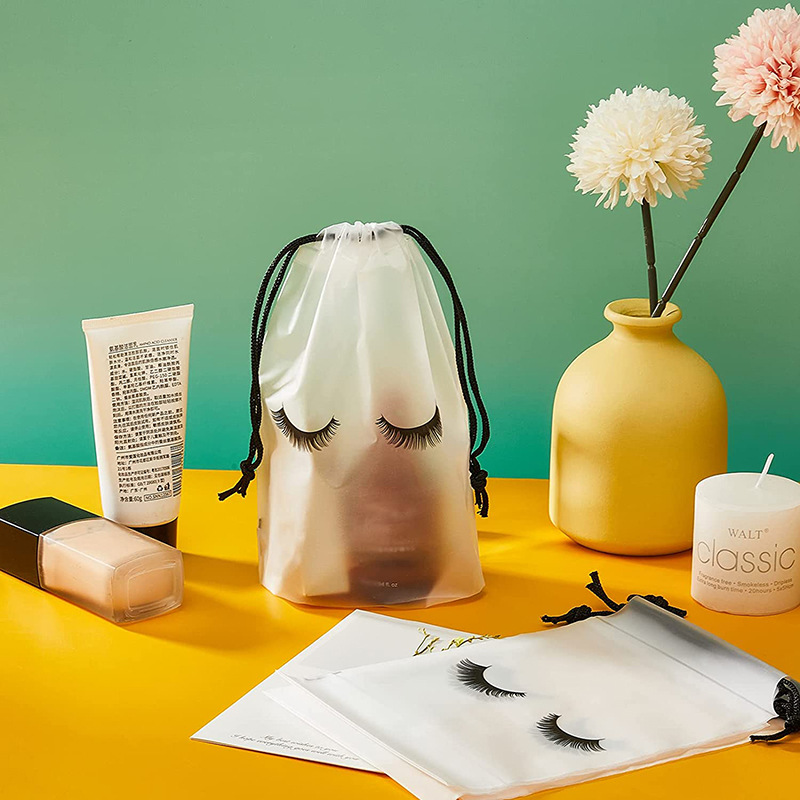 Lot de 30 sacs de soins pour cils en plastique avec cordon de serrage, trousse de toilette, trousse de maquillage, cosmétique, fournitures de beauté de voyage, emballage cadeau_voghion.com
