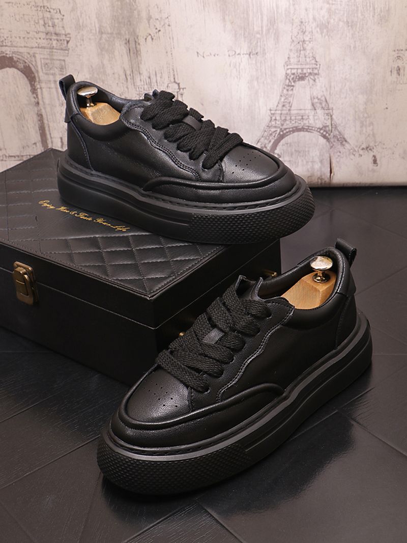 Lässige Brettschuhe mit dicker Sohle, niedriger Schnitt, vielseitige, schlichte koreanische Version für Herren, trendige_voghion.com
