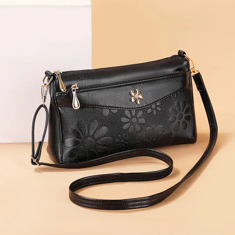 Borsa a tracolla in pelle PU con stampa vintage Yogodlns, da donna, con tracolla multitasche, per cellulare e borsetta_voghion.com