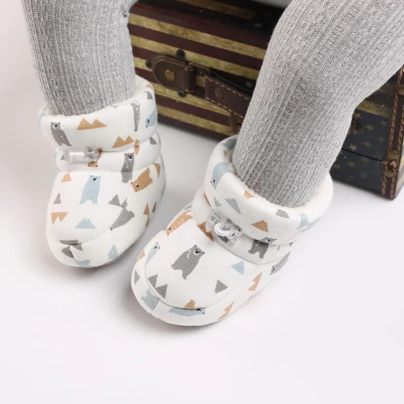 Bebê antiderrapante recém-nascido criança sapatos inverno infantil enfant algodão neve multicolorido desenho animado pequeno cutefeet crianças botas 0-18_voghion.com