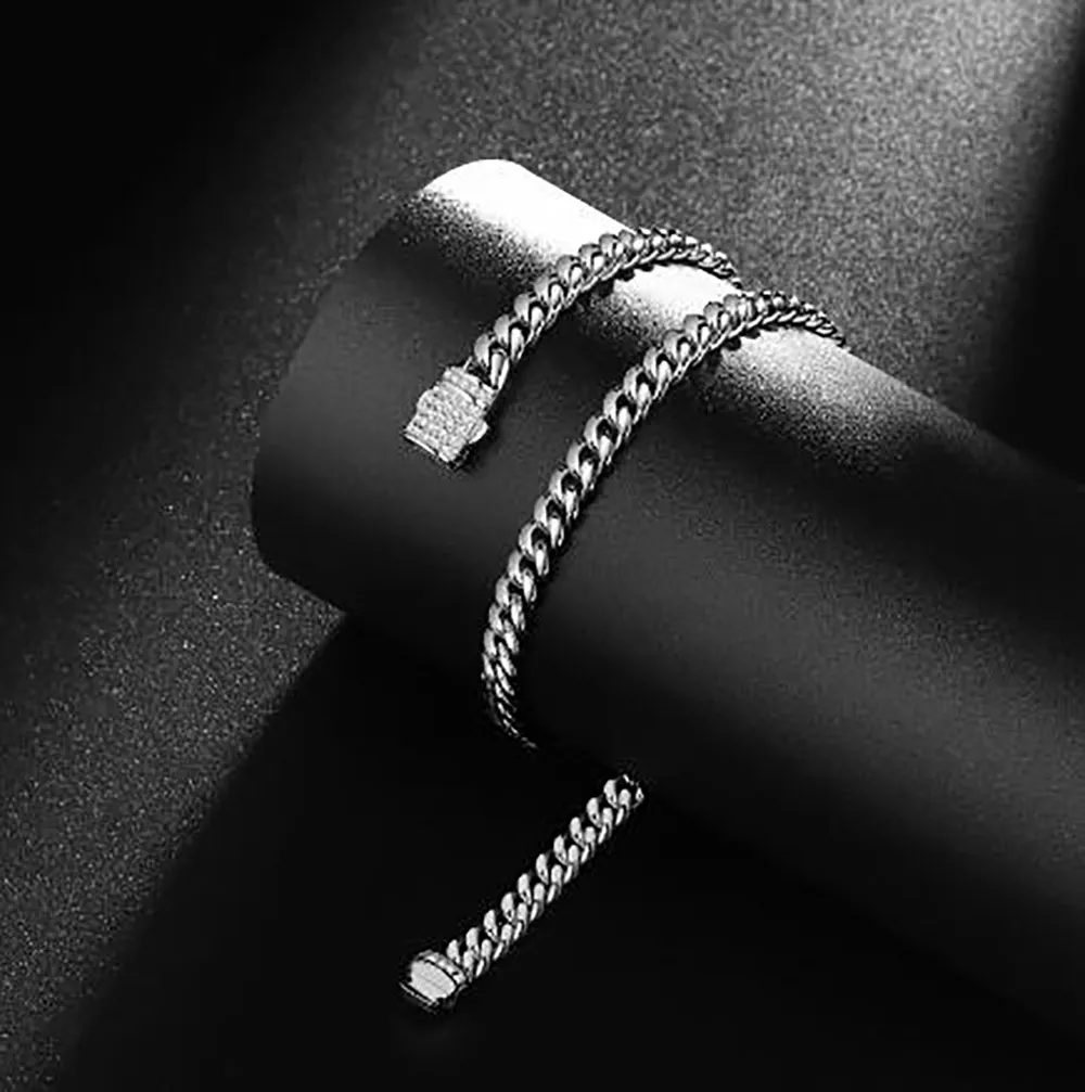 Collana a catena cuban link uomo in acciaio inossidabile_voghion.com