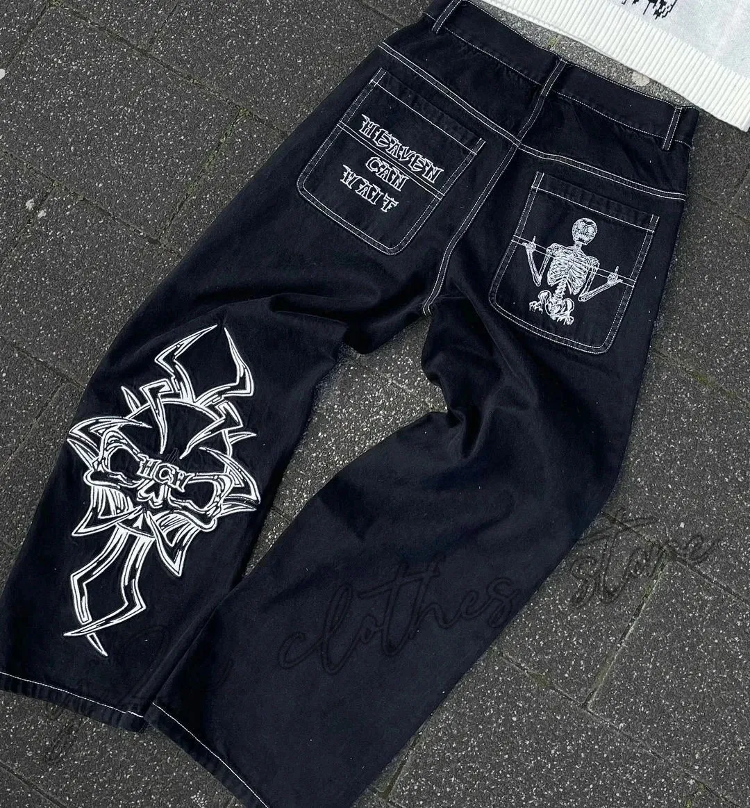 Jeans Y2K Haruku Hip Hop Retro Black Multi Pocket Cargo Pants Man Punk Gothic Baggy Wide Leg Trousers Streetwear_voghion.com