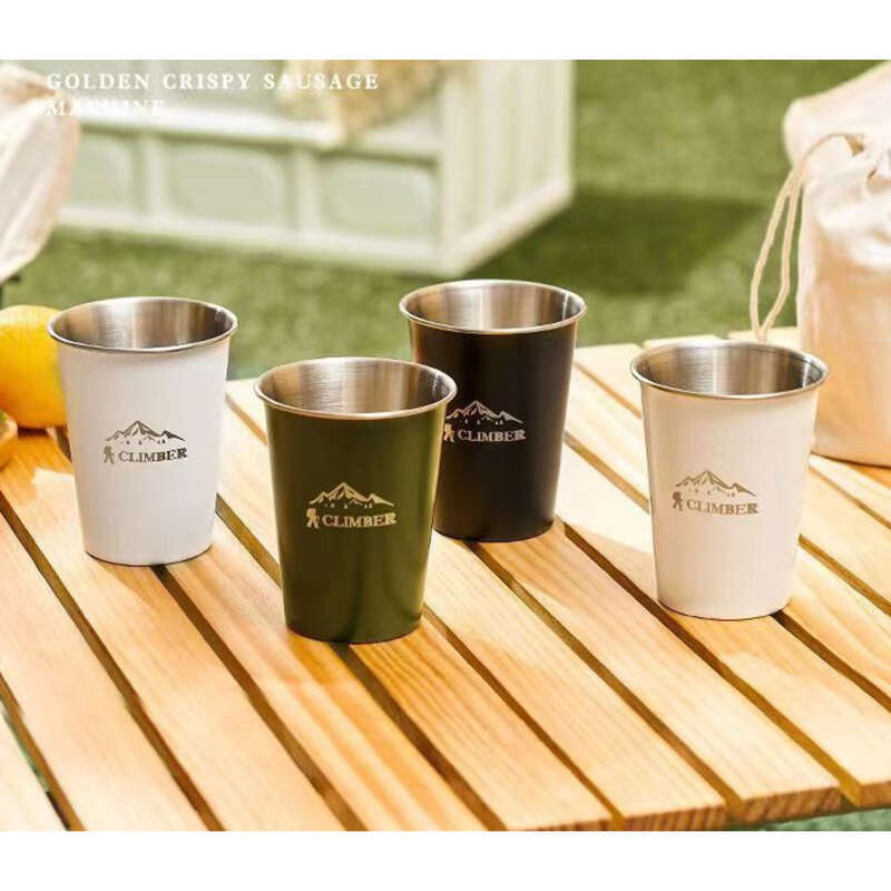 【 8603 People Reviews 】 Outdoor Camping Picnic Portable 304 Stainless Steel Water Cup, New Coffee Juice High Aesthetic_voghion.com