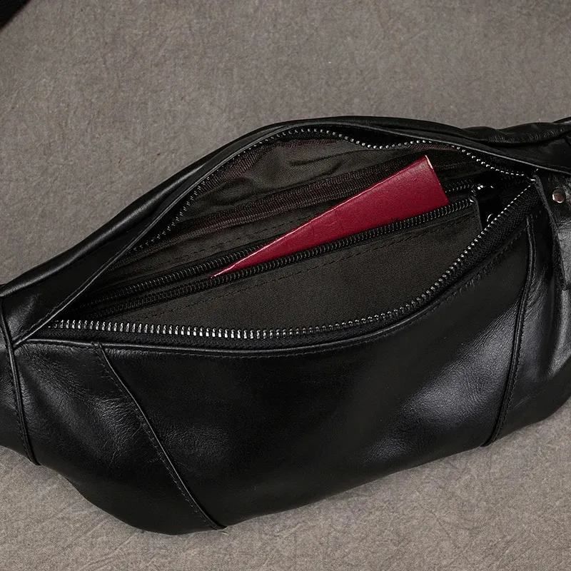 Herren Brusttaschen Crossbody Schulter Mann Männliche Leder Taille Pack SG Tasche Für Outdoor-Sport Gürteltasche Klein 240924_voghion.com