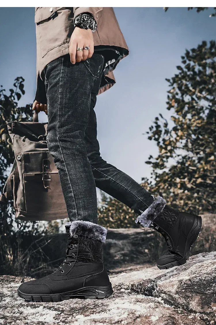 Heren High-end Snowboots Winter Mode Pluche Isolatie Antislip Waterdicht Slijtvast Katoenen Schoenen Buiten_voghion.com