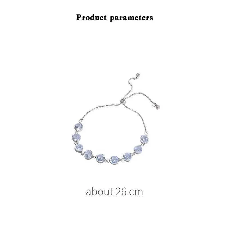 Crystal Zircon Bracelet For Women Adjustable Silver Colour Bangle_voghion.com