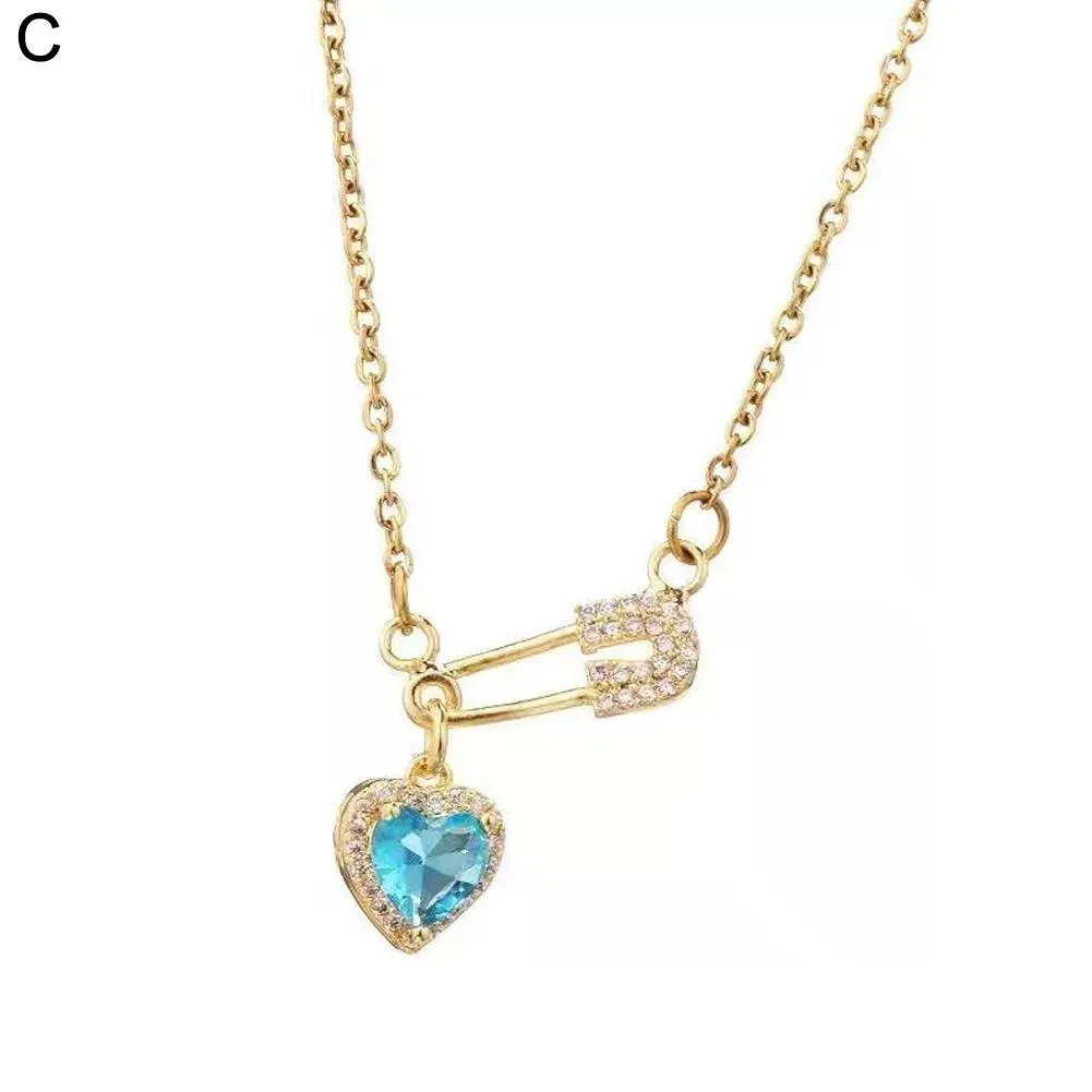 Collana con ciondolo a forma di cuore, 1 pezzo, per donne, con cristalli, per coppie, regalo di gioielli._voghion.com