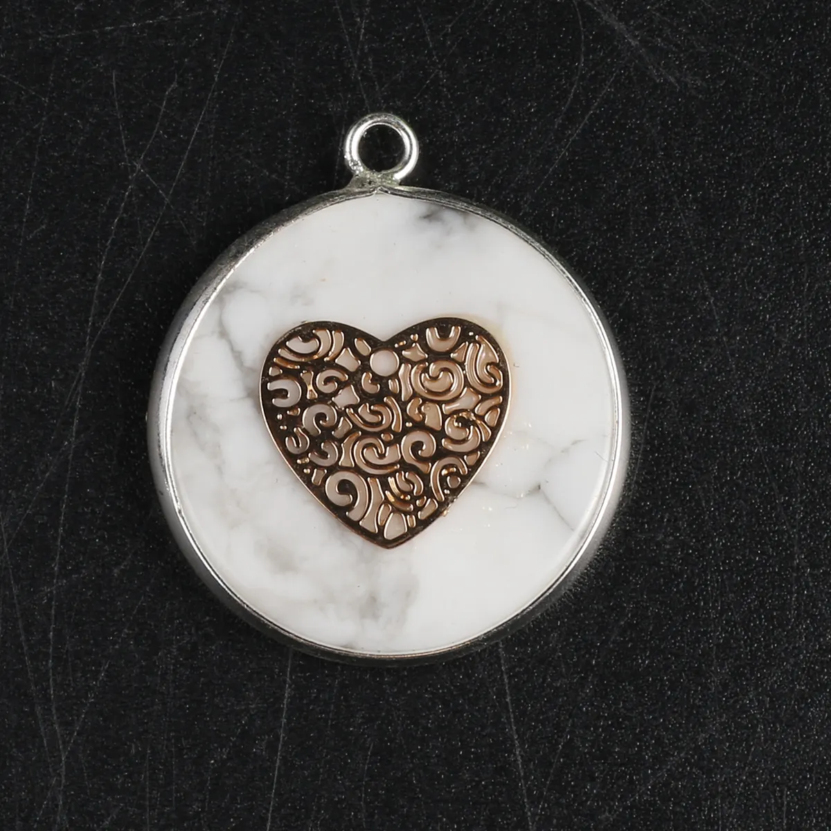 Collane con ciondolo Moda Naturale Bianco Turchese Forma Rotonda Agate Pietra Ciondolo per Donne Fai da Te Gioielli Collana_voghion.com