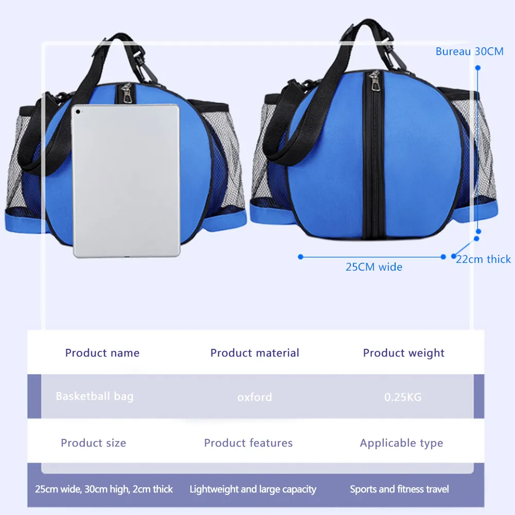 Outdoor Sports Shoulder Soccer Bags Training Equipment Storage Mesh Side Two-way Open Ball Bag Volleyball Basketball_voghion.com