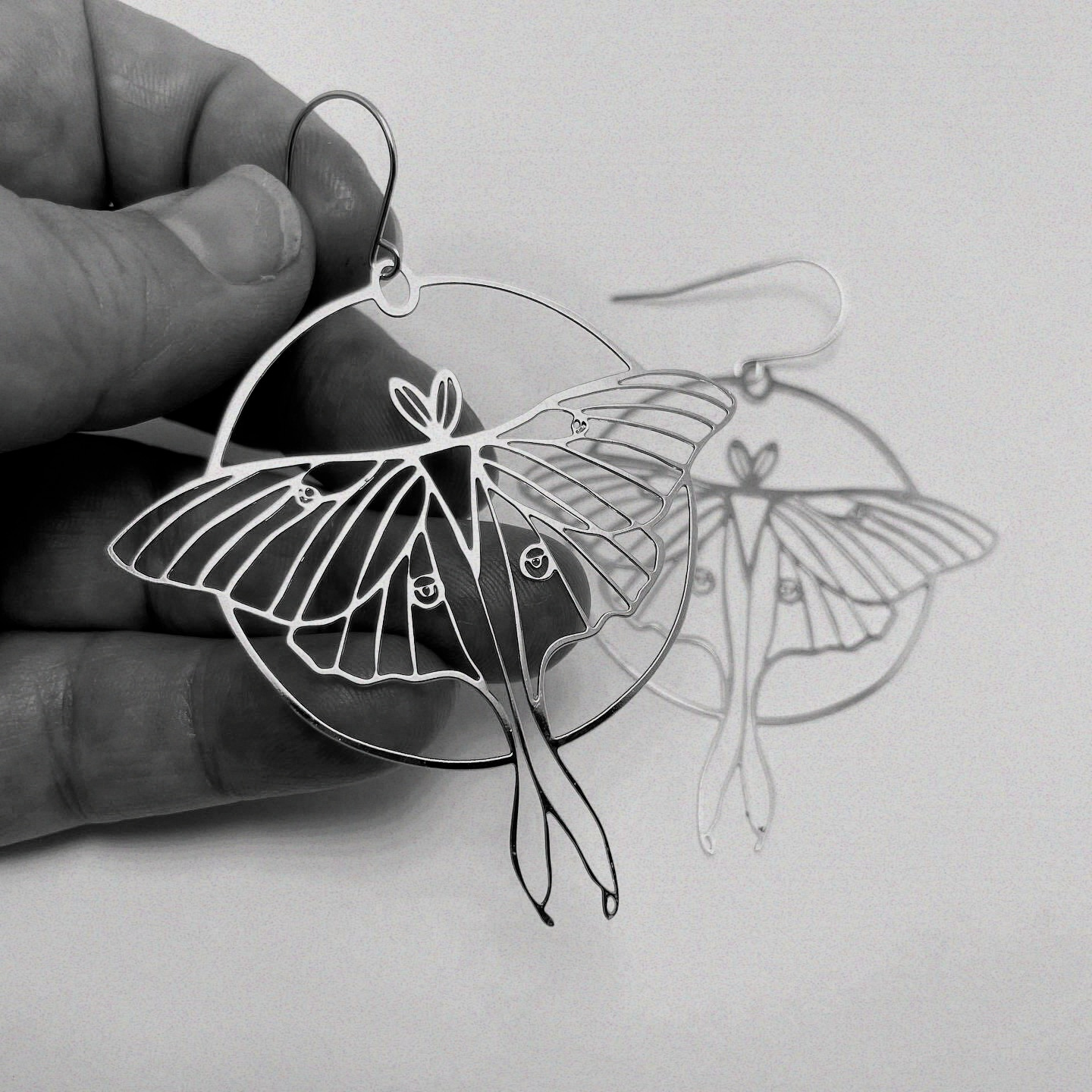 Women's  Moon moth boho earrings_voghion.com