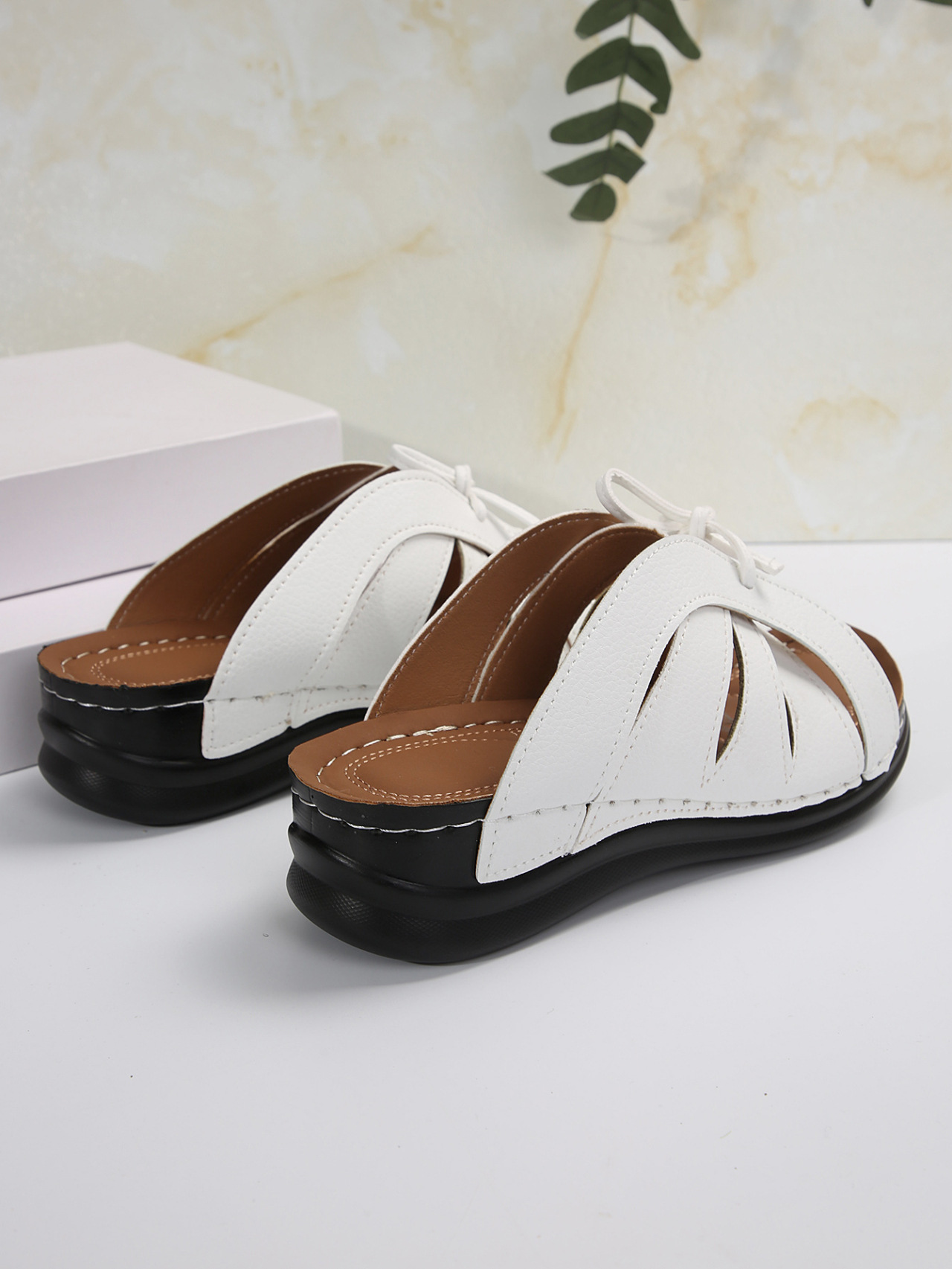 Sandales à talons bas pour femmes, pantoufles élégantes, chaussures à talons, tendance, nouvelle collection été 2024_voghion.com