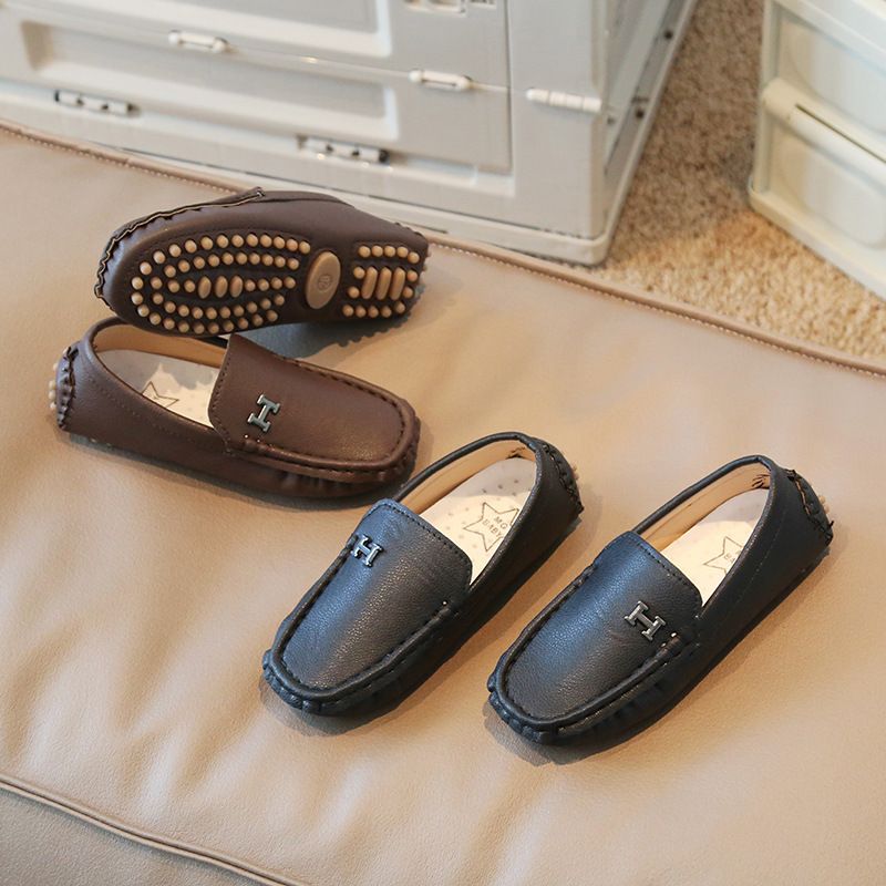 Mocasini sport pentru copii, stil britanic, din piele, 2024, primăvară și toamnă, cu vârf mediu și talpă moale, stil britanic_voghion.com