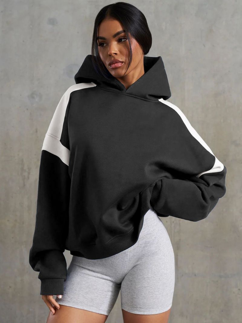 Women's Clothing contrast color drop shoulder high-end_voghion.com
